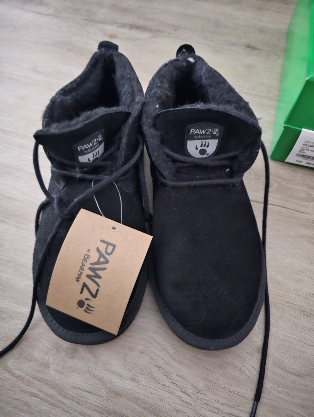 PAWZ Black Suede Lace-Up Boots